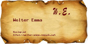 Welter Emma névjegykártya